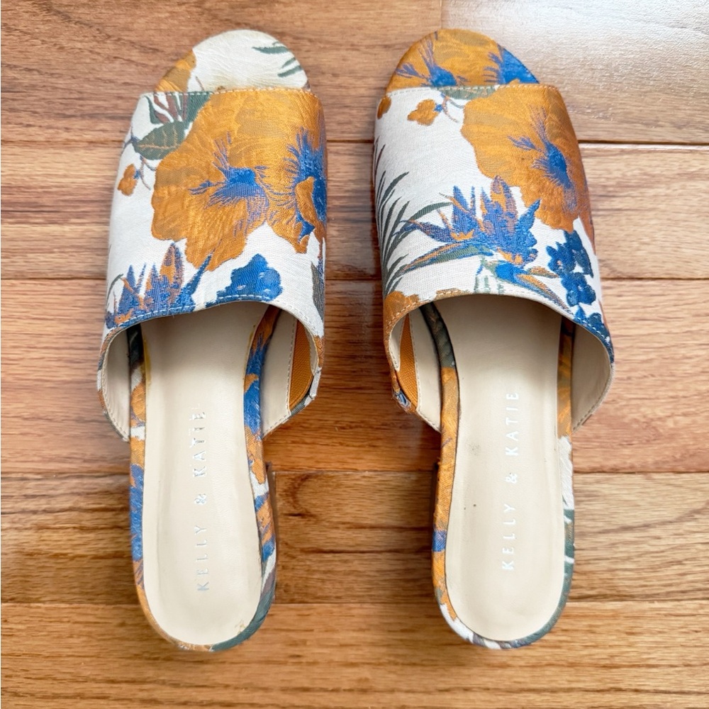 Blue, Orange, and Blush Women's Slide Shoes, 6.5 EU 37